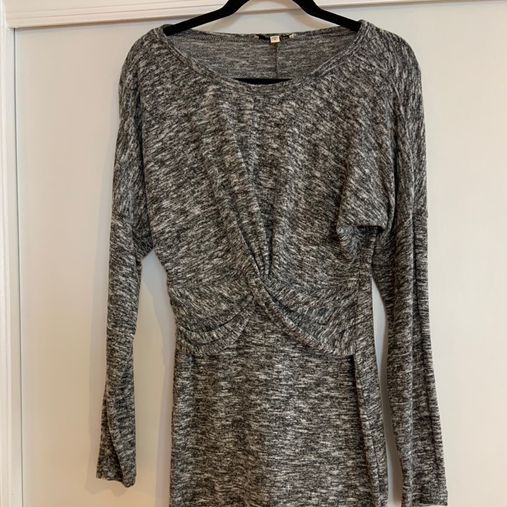 Grey sweater knit dress.